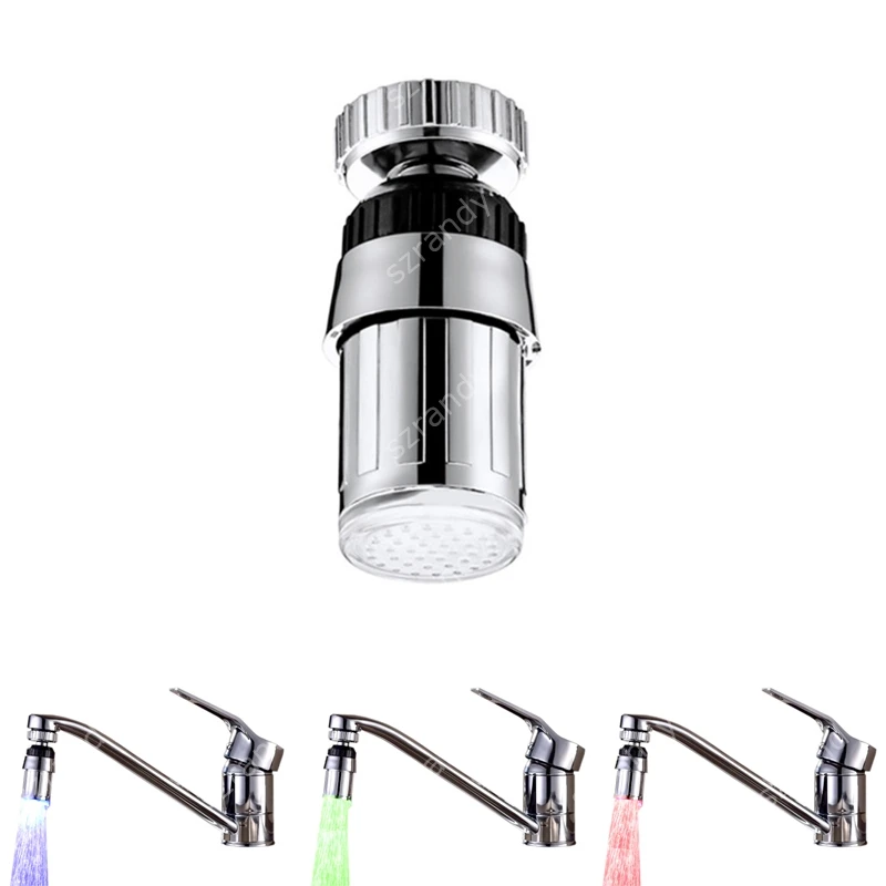 

Drop shipping 360 degree rotating LED Water Faucet Light temperature sensor Glow Shower Head 8001-B6-5