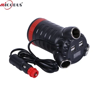 

Car GPS Tracker 500mah Battery Led Display Free Web APP 4 USB Output Hidden In Car Charger C30T Google Map Multi Car Adoptor