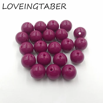 

(Choose Size First ) 8mm/10mm/12mm/14mm/16mm/18mm /20mm Marron (7#) Acrylic Solid Beads For DIY Necklace Bracelet Making