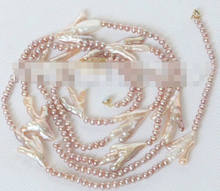 

Hot sell Noble- FREE SHIPPING>>>@@ AS33052 Baroque 57" 31mm purple cultured pearl necklace magnet clasp