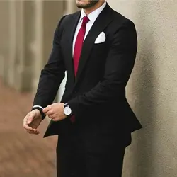 Side Vent Black Men Suits for Wedding Business Man Blazer Latest Peak Design Groom Tuxedo 2Piece Coat+Pants Terno Masculino Side Vent Black Men Suits for Wedding Business Man Blazer Latest Peak Design Groom Tuxedo 2Piece Coat+Pants Terno Masculino