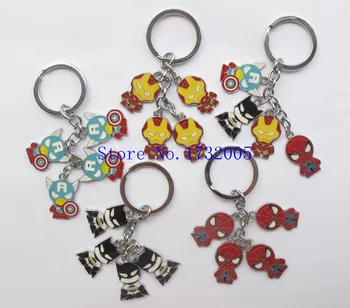 

New 20 pcs The Avengers Spiderman Batman Steel Key Chain For Best Gift Free Shipping XA25