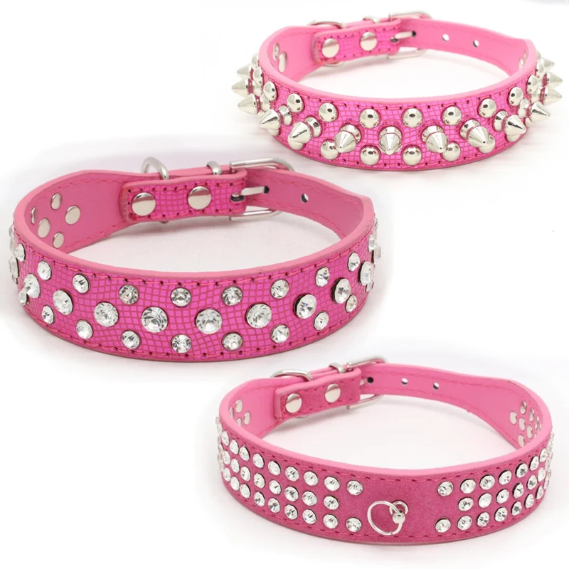 Dog Collars Cat Spiked Rhinestone Personalized Pet Product Collar For