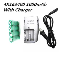 4X16340 1000mah 3v cr123a 16340 akumulator 3.0v rcr123a 16340 baterii litowych + 1 szt 3.8v ładowarka