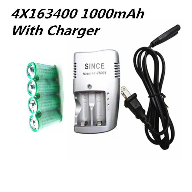 4X16340 1000 мАч 3 в cr123a 16340 аккумулятор 0 rcr123a литиевые батареи + 1 шт. зарядное