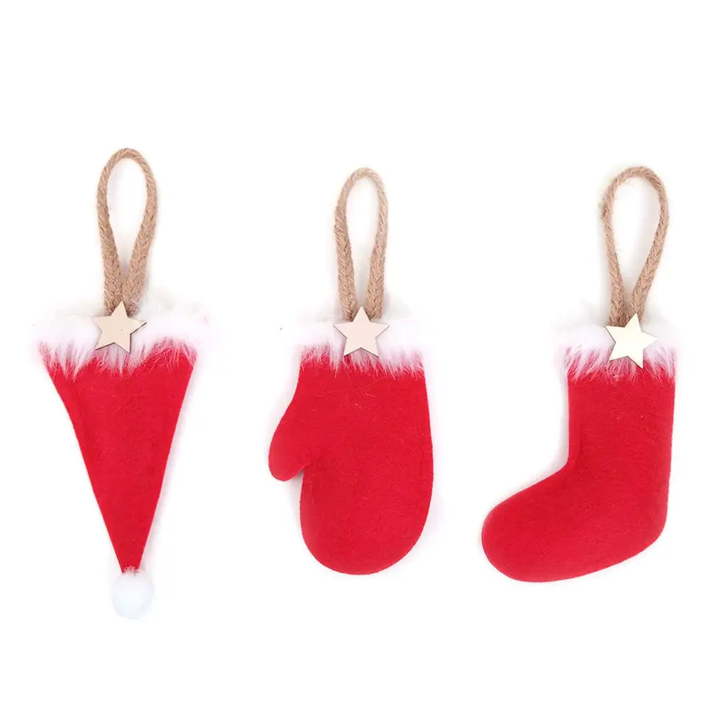 

Christmas Pendant Hat Gloves Boots Small Pendant Christmas Tree Decorations Door Window Hanging Christmas Decorations For Home