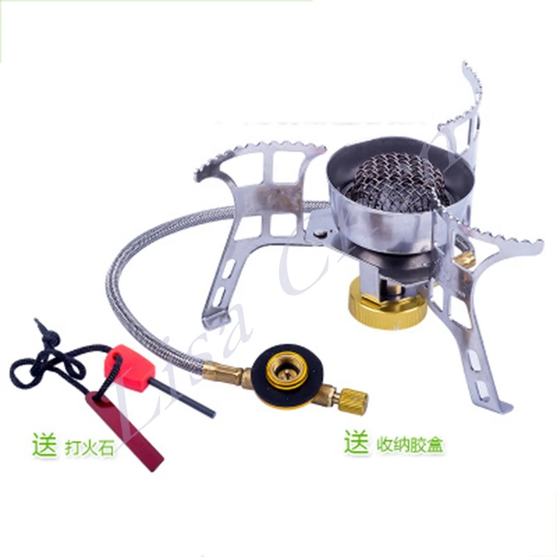 Raging fire windproof camping stove portable outdoor gas stove split