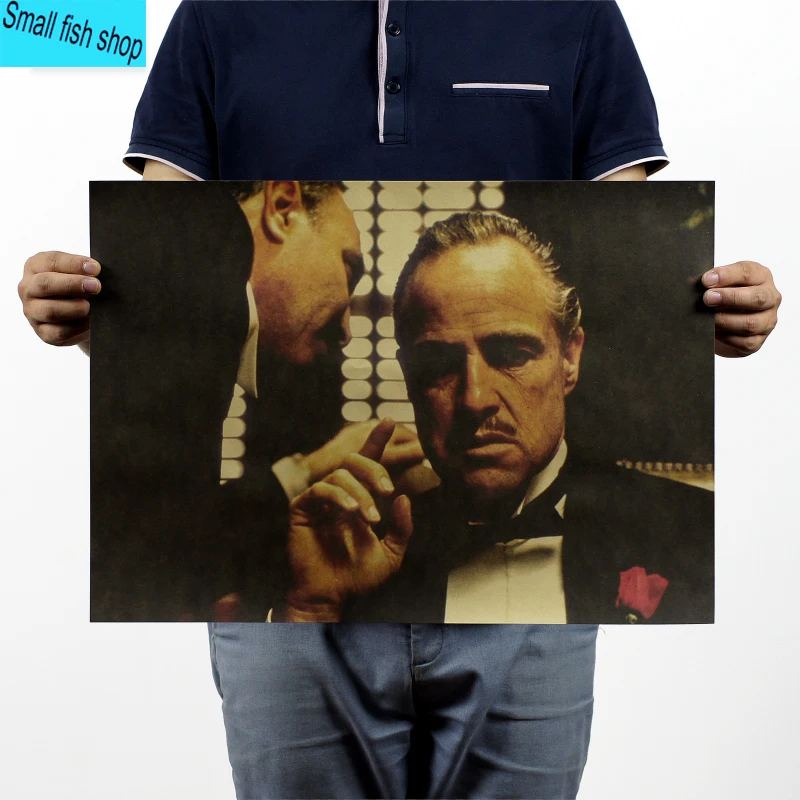 

The Godfather Marlon Brando Italy Mafia Home Furnishing decoration Kraft Movie Poster Drawing core Wall stickers