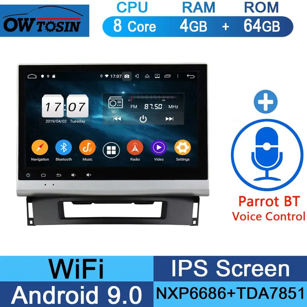 10," ips 8 ядерный 4 Гб ram+ 64 Гб rom Android 9,0 Автомобильный DVD радио плеер gps для Opel Astra J 2011 2012 2013 CD300 CD400 DSP CarPlay - Цвет: 64G Parrot BT