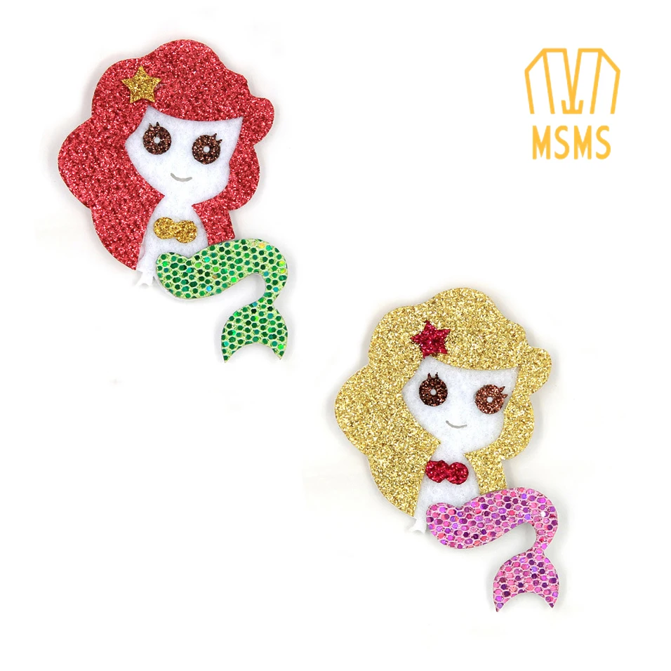 

Glitter mermaid - Flat Back Felt Appliques - Felt Crafts - Felt- Felties- Animal Feltie Applique
