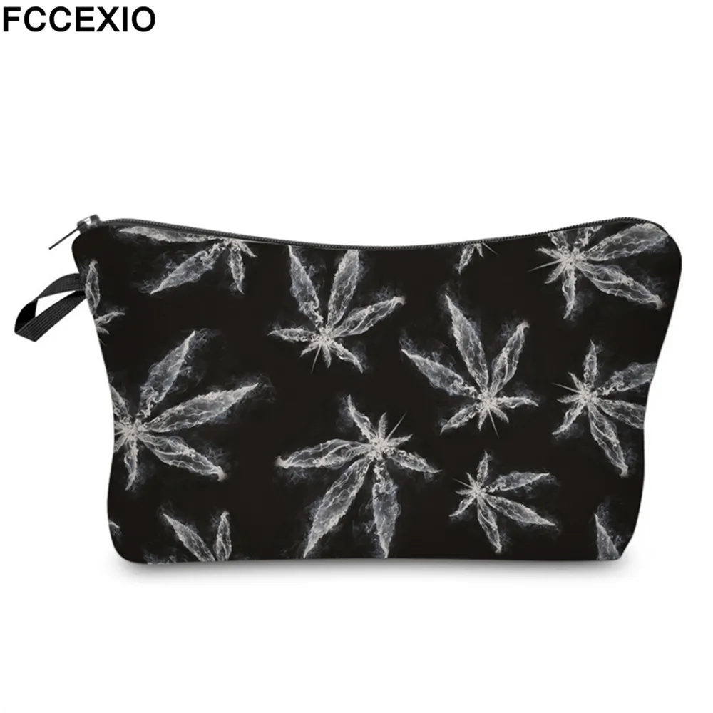 FCCEXIO جديد طباعة ماكياج أكياس 3 ألوان سر الاعشاب نمط الأزياء مستحضرات التجميل الجيبات للسفر السيدات الحقيبة المرأة التجميل حقيبة