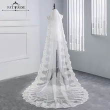 Вуаль для собора, Кружевная аппликация, 3 м, Длинная фата для свадьбы,, фата для невесты с гребнем, свадебные аксессуары