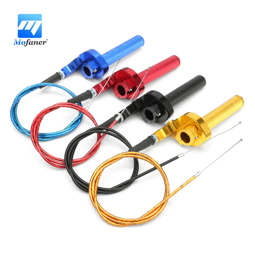 

Universal 7/8 LED Light Vision Motorcycle Twist Throttle Cable Motor Grips Handguard Brush Bar Dirt Bike Scooter