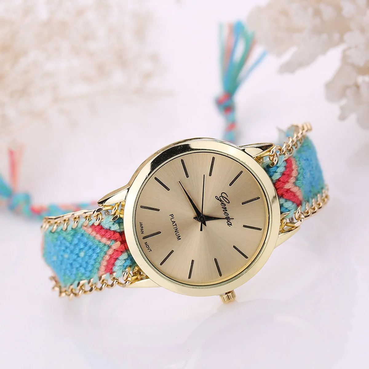 Fashion Handmade Casual Geneva Quartz Women Girls Braided Colorful Friendship Bracelet Watch Relogio Feminino Gift Dress Watches