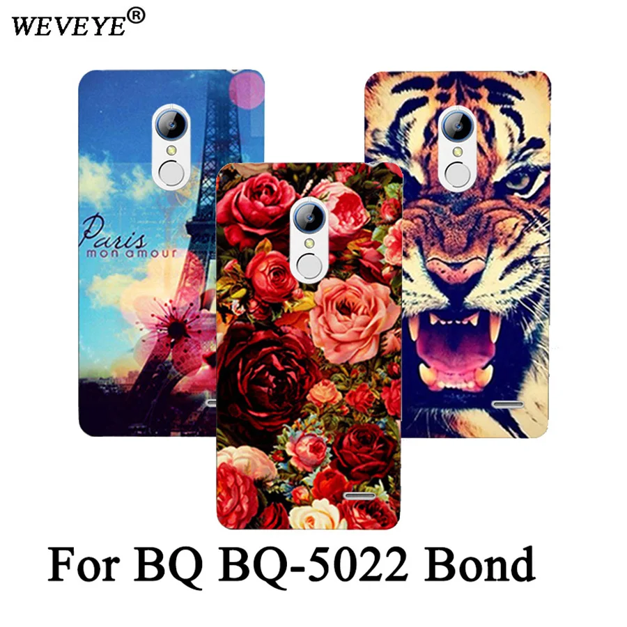 

High Quality Luxury Tiger Owl Rose Eiffel Towers patterns Cover Case For BQ BQ-5022 Bond 5.0'' Protective Back Cover For BQ 5020