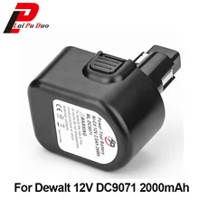 12V 2000mAh Ni-CD Замена Мощность инструмент Батарея для Dewalt DE9074 DC9071 DE9037 DE9071 DE9074 DE9075 DW9071 DW9072 DW9074