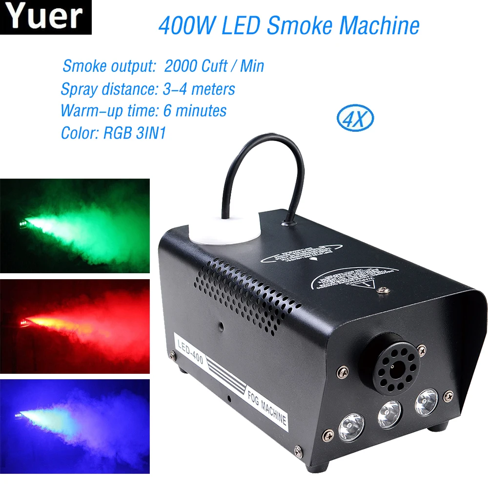

Remote Control 400W LED Smoke Machine With Wireless Remote Control RGB 3IN1 Change Color Led Fog Machine Disco DJ Equipment