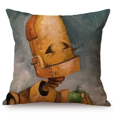 Cute Cartoon Robot Funny Cosplay Home Decoration Throw Pillow Case Kindergarten Children Like Car Sofa Chair Linen Cushion Cover M092-4