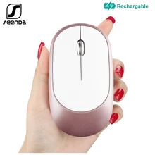 SeenDa Перезаряжаемые 2,4G Беспроводной Мышь генераторная установка Кнопка ультра тонкий мини оптическая мышь для ноутбука Бесшумная Мышь для ПК компьютер