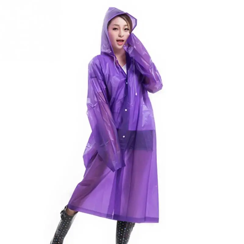 

Portable Long Use Women Waterproof Jacket Clear PVC Raincoat Rain Coat Hooded Poncho