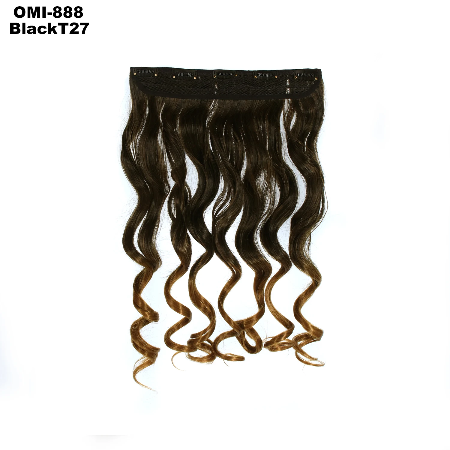 Similler, 100 г, 60 см, длинные прямые вьющиеся женские волосы на заколках, черные, коричневые, высокая температура, синтетические волосы, Омбре, чистые - Цвет: 8BlackT27
