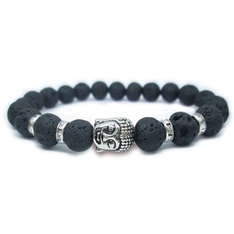 

Budha Bracelet Buddha Head Sakyamuni Prayer Beads Crystal Spacer Lucky Charm Fashion Jewelry For Buddhist Holy Church Buddhism