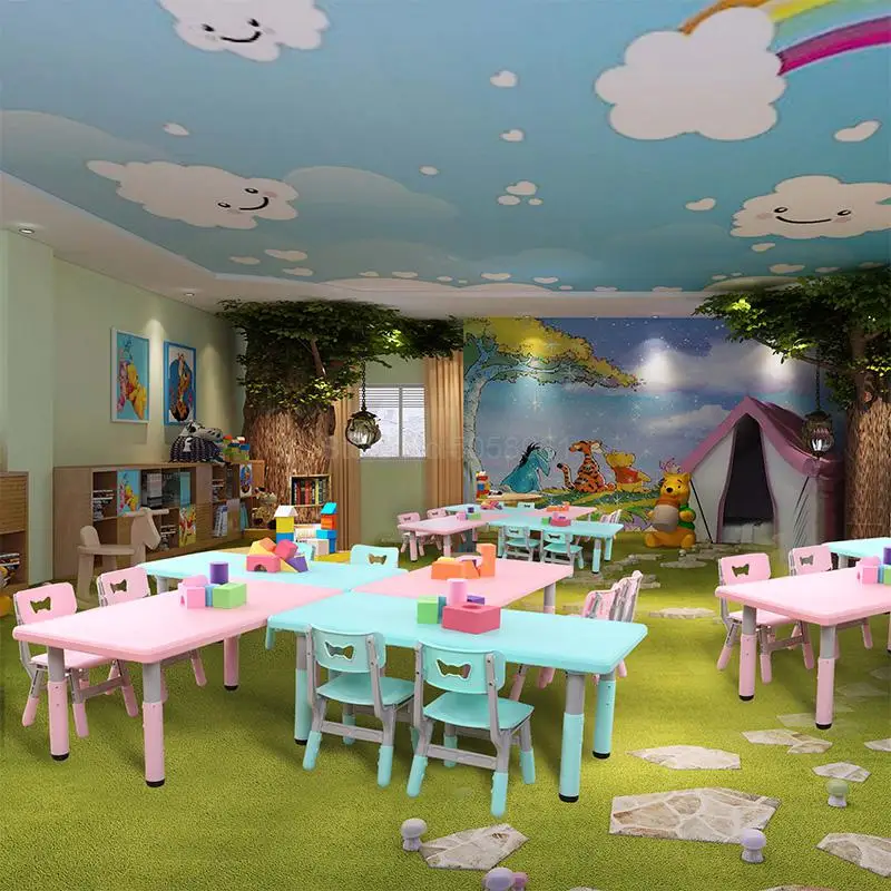 Juego de mesa y silla de guardería para niños, mesa multifunción, juguetes de aprendizaje para bebés, mesa de juego y sillas de plástico - AliExpress Muebles