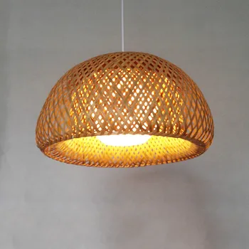 

Pastoral rattan chandelier hand-woven light creative personality bedroom farmhouse restaurant light ZP419151