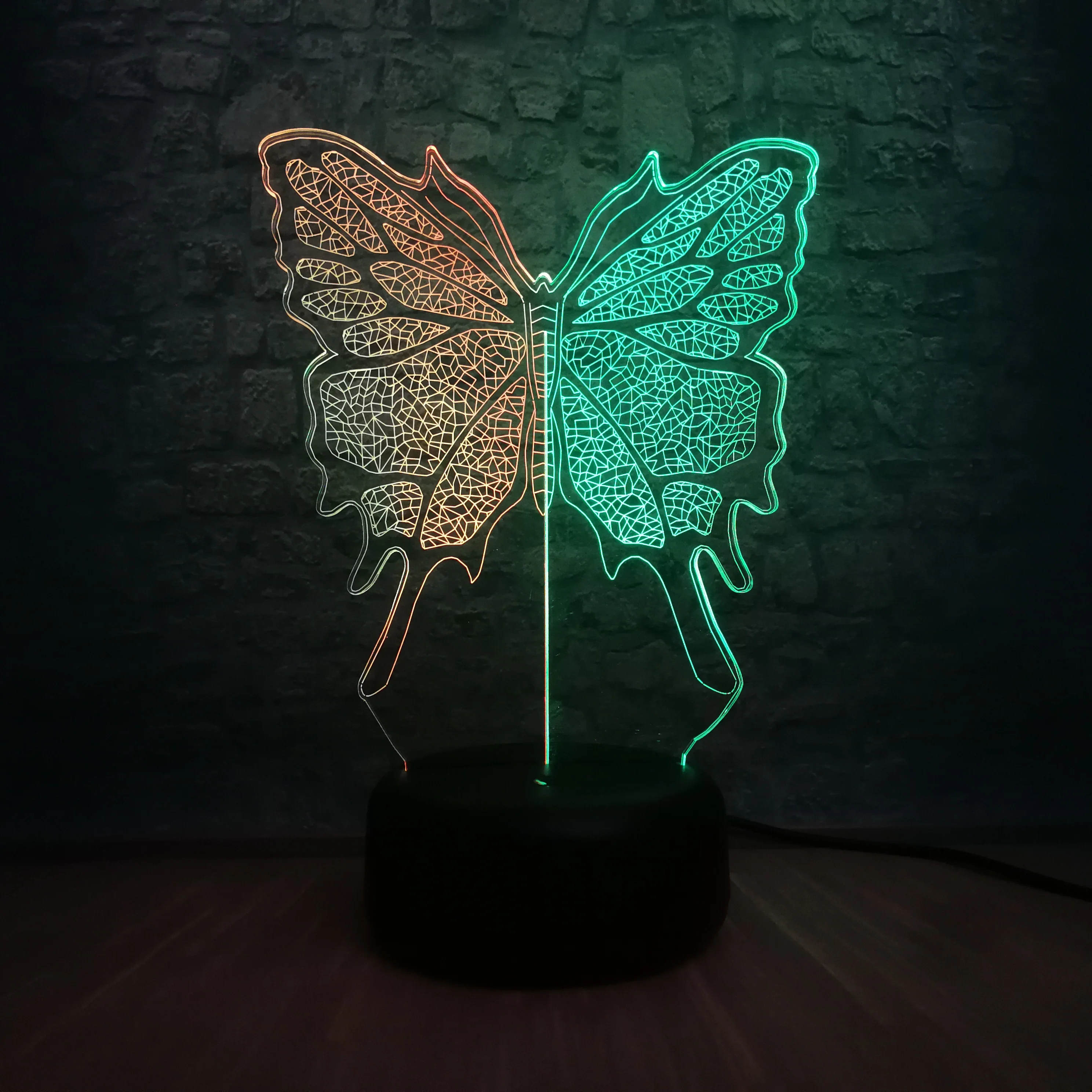 Новинка 3D лампа смешанный цвет Butteryfly USB ночник настроение насекомое детские игрушки светодиодное освещение RGB лампа детские игрушки сенсорный двойной цвет дома