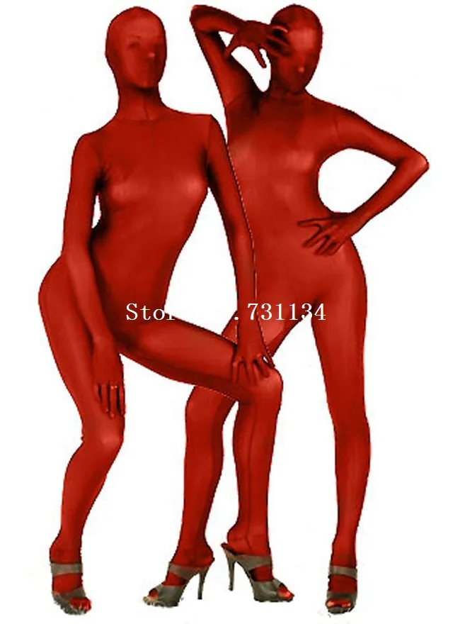 Горячая Распродажа, унисекс, высокая эластичность, лайкра, спандекс, полный боди, гимнастический купальник, костюмы зентай, костюмы на Хэллоуин - Цвет: Red