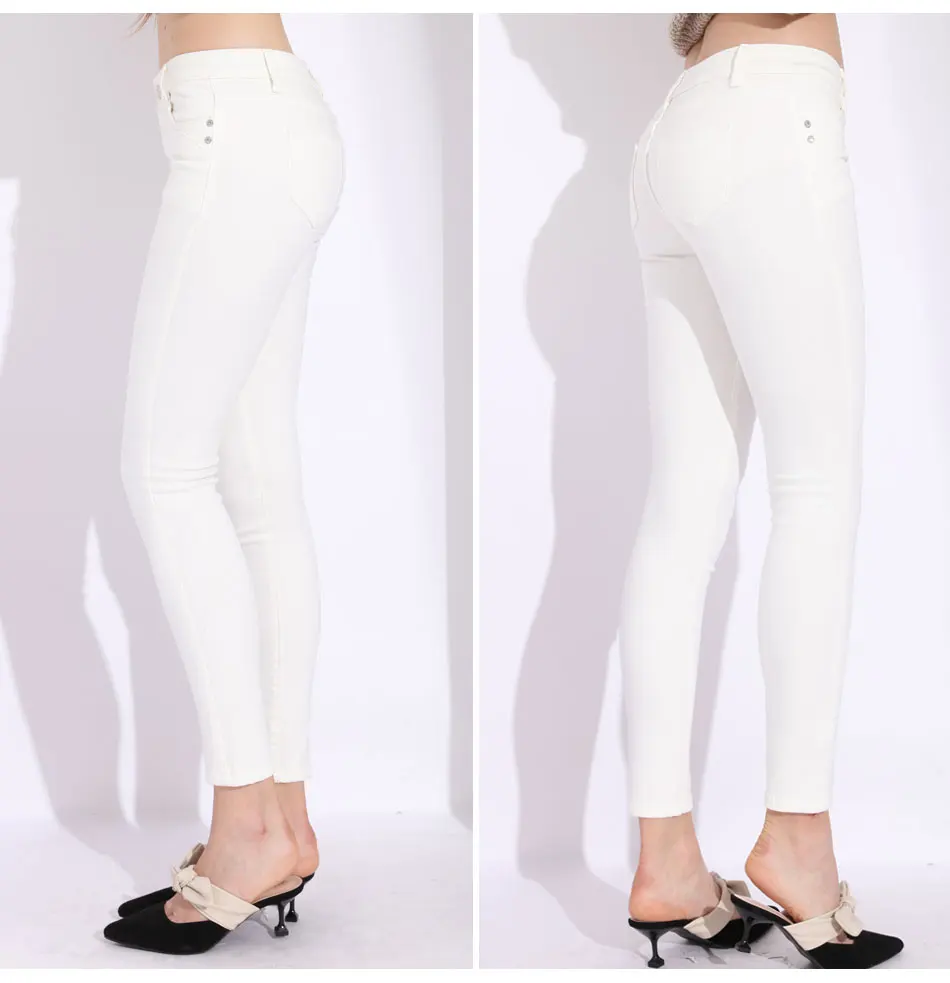 Белые джинсы женские Белые джинсы женские Push Up Plus Размеры черные джинсы для Для женщин деним белые брюки Хлопковые Джинсы женские Высокая Талия тощий Жан Femme джинсы белые большие размеры