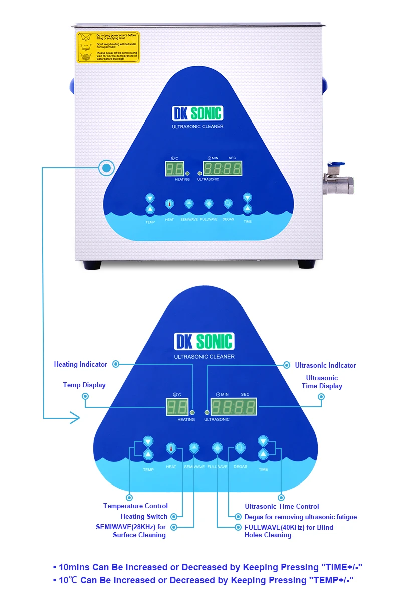 Lab Нержавеющая сталь DK sonic ультра sonic Очиститель 10L 240W ультразвук ультразвуковая ванна с нагревателем для пуль мотора раковины/Авто Запчасти 28/40 кГц