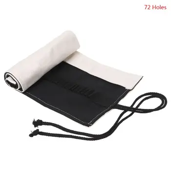 

Handmade 12/24/36/48/72 Holes Canvas Roll Up Makeup Pencil Bag Wrap Curtain Pen Case Holder Storage Pouch School Supplies