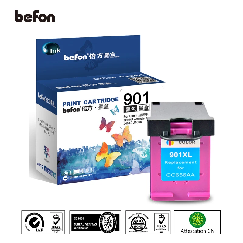 befon Compatible 901XL Ink Cartridge Replacement for HP 901 Officejet 4500 J4500 J4540 J4550 J4580 J4640 J4680c J4660 4660 | Компьютеры и
