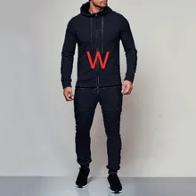 W для мужчин наборы весенний спортивный костюм с капюшоном весенние мужские толстовки со складками на молнии спортивные штаны Повседневная куртка с логотипом наборы пуловер