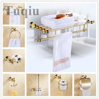 

Free transportation, high quality all copper material, cyan jade base, golden bathroom hardware pendant set