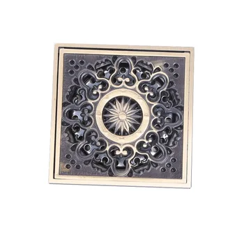 

Bathroom Balcony Floor Drain Antique Carved Copper Green Ancient Spring Deodorant Floor Drain Thickening Bathroom