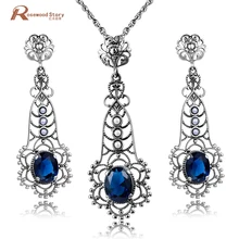 Мода натуральный Ювелирные изделия из жемчуга браслет на ногу) с голубыми стразами однотонные 925 пробы Серебряные комплекты ювелирных изделий Свадебные украшения для невест кулон и серьги ювелирных изделий