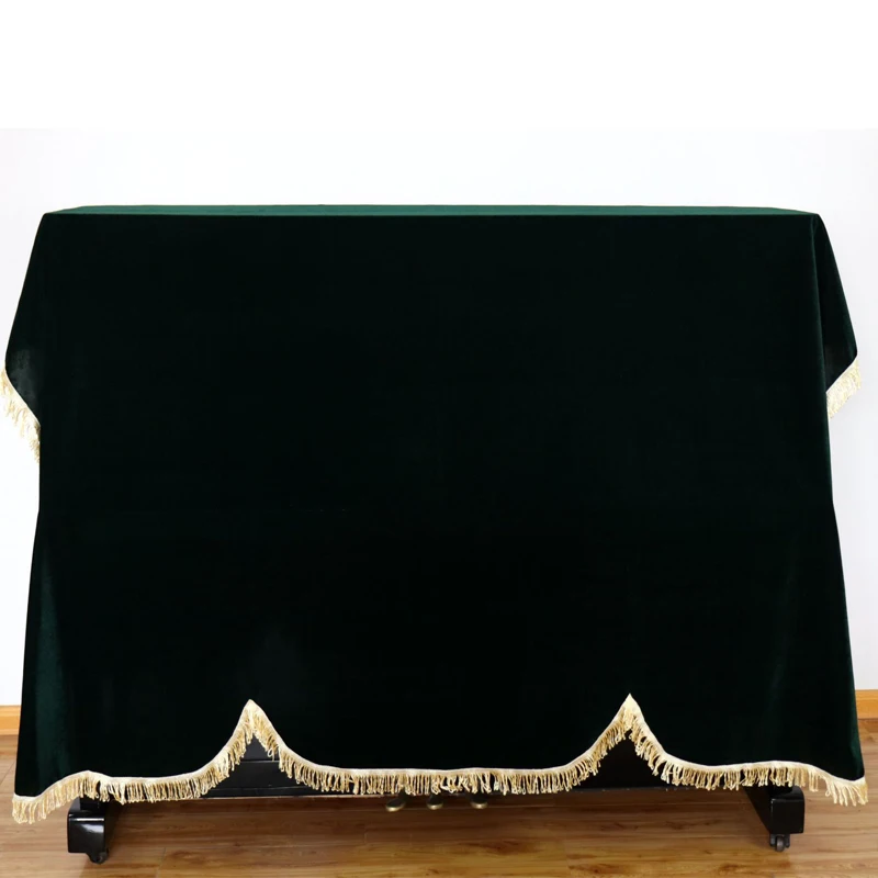 1pcs Upright Piano Dust Cover Thicken Pleuche Tassel Dust Proof Home Texile Gold Velvet Cloth Cover Piano Accessories Full Cover (3)