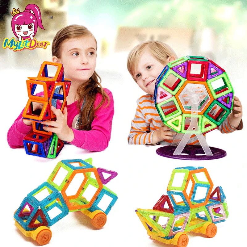 300 шт маленькие магнитные детали автомобильное колесо поезда модель строительные игрушечные блоки Обучающие DIY магнитные дизайнерские блоки игрушки для детей