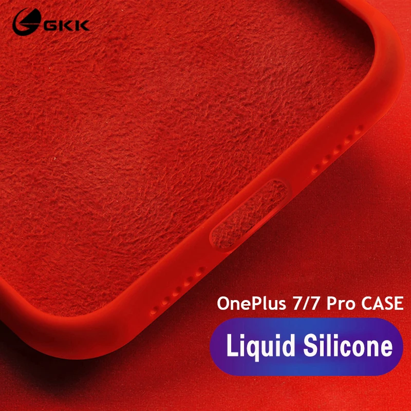 

GKK Original Case for Oneplus 6 6t 7 pro Case Liquid Silicone Soft TPU Baby Skin Feeling Shockproof Cover for Oneplus 7 Coque