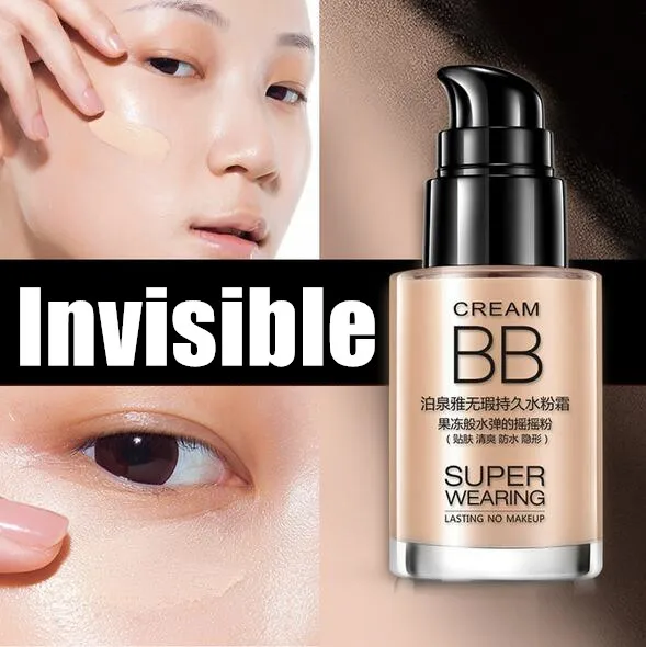 

30ml Invisible BB Cream Make Up Base Foundation Liquid Creams With Sunblock Natural Nutritious