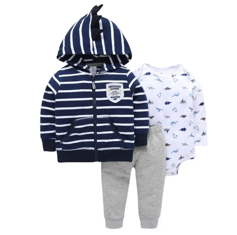 bebes/комплект одежды для маленьких мальчиков и девочек, хлопковый кардиган с капюшоном+ брюки+ боди, комплект из 3 предметов, Одежда для новорожденных - Цвет: model 12