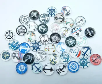 

In Pair !! HOT! 50/100pcs 12mm Photo Image Sailing Rudder Anchor Round Glass Cabochon Dome Flat Back Cover
