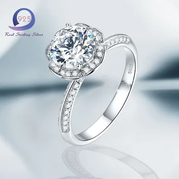

Merthus Rings 925 Sterling Fashion Jewelry Silver 2.8ct Solitaire Wedding Engagement Ring Size 6 7 8 9