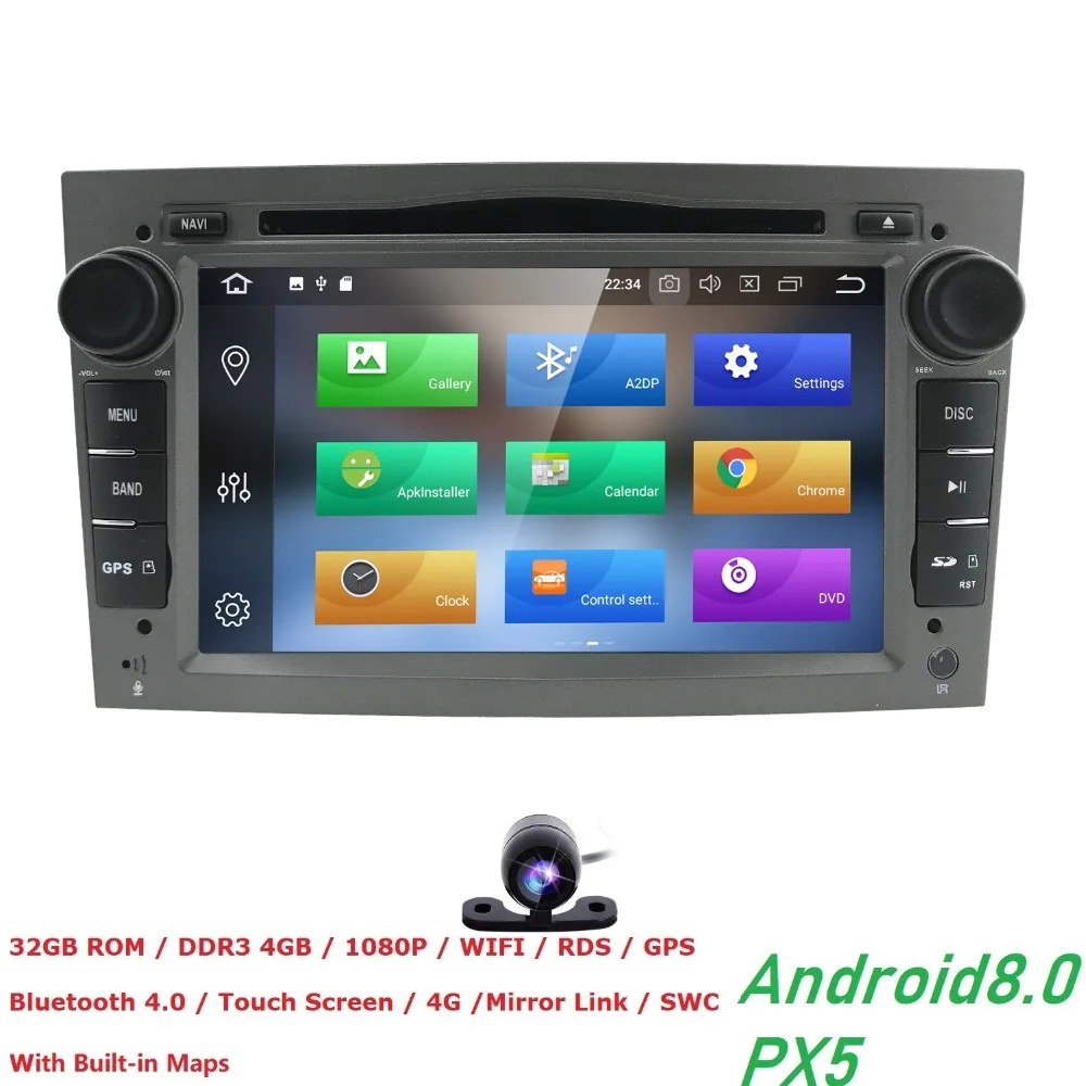 

Android 8.0 4G RAM 32G ROM PX5 8CORE 2 DIN Car DVD GPS Radio stereo For Vauxhall Opel Astra H G J Vectra Antara Zafira Corsa dvd