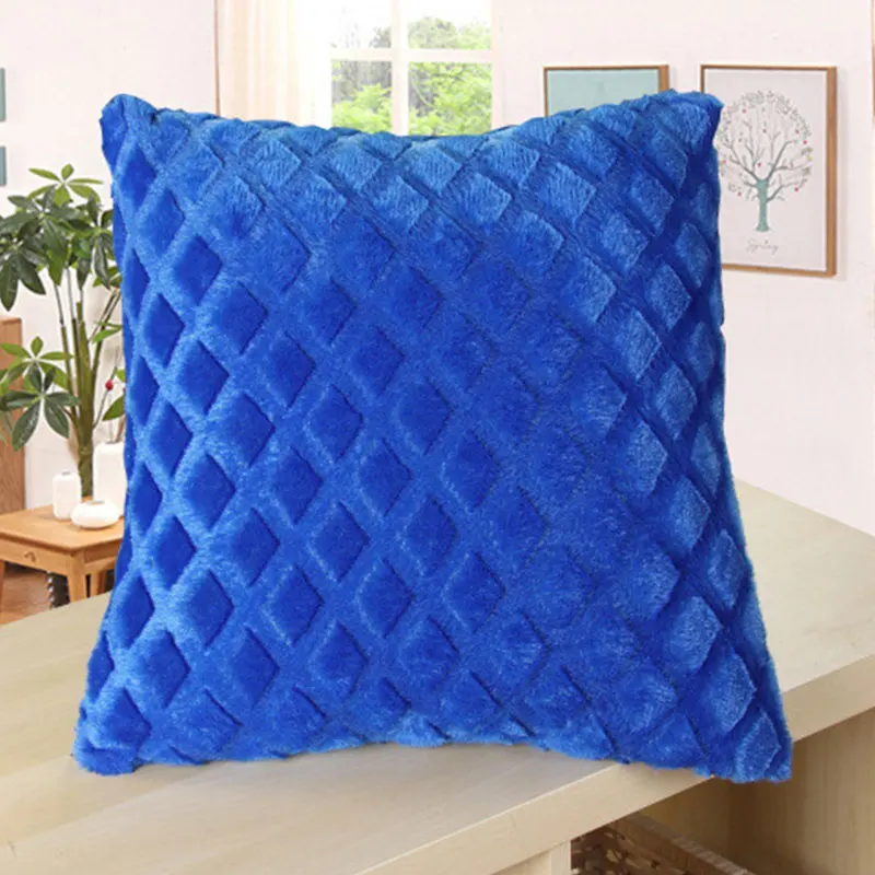 Плюшевая наволочка, подушка на талию, подушка для дома, гостиной, дома, счастливые подарки, мягкие короткие плюшевые наволочки на стул 6A0353 - Цвет: blue