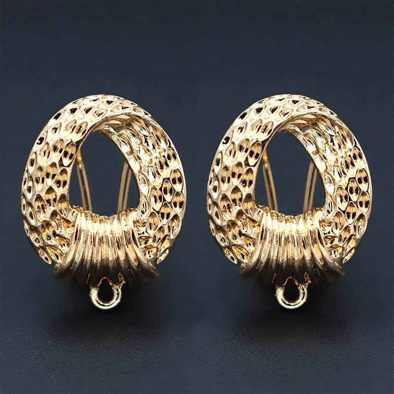 

Filigree Earrings Post with Loop Hanger DIY Indian Nepalese Indonesian African Clip Stud Earrings Jewelry Findings 17x22mm