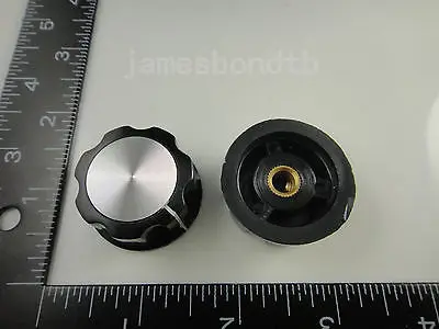 

10pcs Skirted Knob A04 For Standard Pots Black D 32mm H 16mm Hole Diameter 6mm