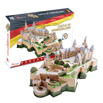 

Classic Jigsaw Puzzle Germany Burg Hohenzollern Castle Brick Toys Scale Models Sets Building Paper Architecture
